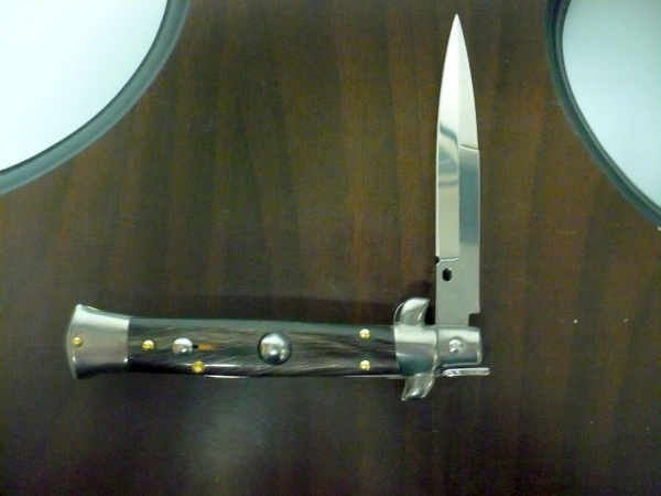 Frank Beltrame -  italian stiletto 20cm, bufalo scuro -lama baionetta - 20FB/58B - 2