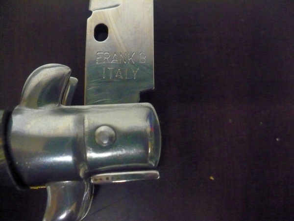 Frank Beltrame , italian stiletto , pugnale - 28 cm , corno di bufalo scuro,baionetta , modello FB 28/58B - 2