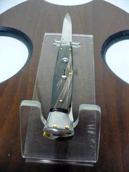 Swinguard Frank Beltrame - italian stiletto 28 cm - corno di bufalo scuro - lama baionetta FB 550/58- 2