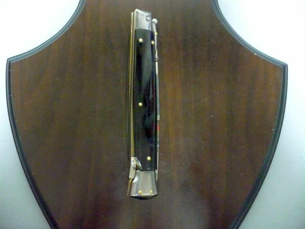 Swinguard Frank Beltrame - italian stiletto 28 cm - corno di bufalo scuro - lama baionetta FB 550/58- 2