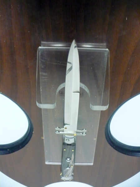 Swinguard Frank Beltrame - italian stiletto 28 cm - corno di bufalo scuro - lama baionetta FB 550/58- 2