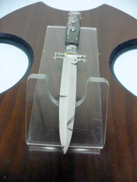 Swinguard Frank Beltrame - italian stiletto 28 cm - corno di bufalo scuro - lama baionetta FB 550/58- 2