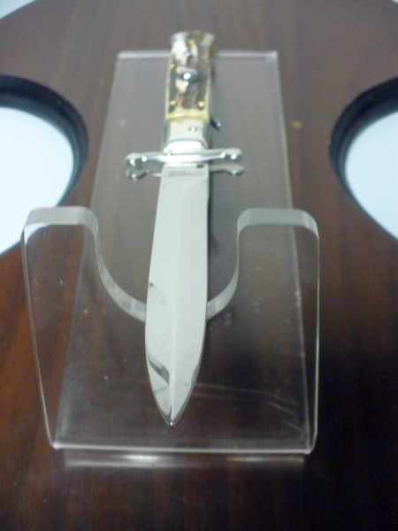 Swinguard- Famiglia Spadon- italian stiletto 23 cm - corno di cervo / deer horn - lama baionetta -2