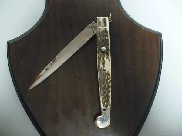 Siciliano A.G.A. Campolin- sicilian fighting - italian stiletto 30 cm - deer horn - 2
