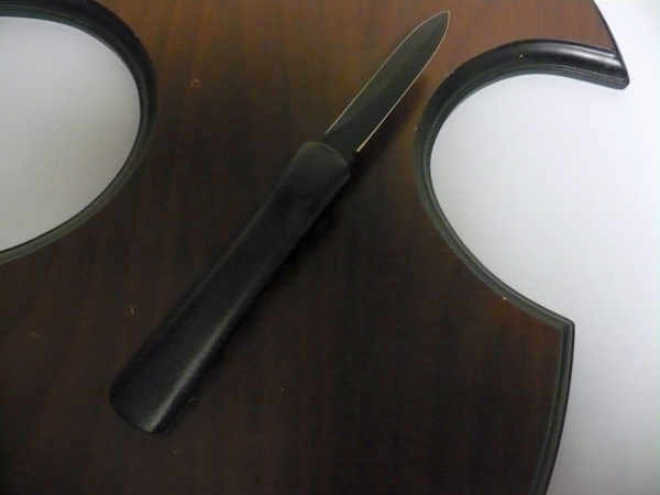 Italian stiletto frontale  coltellerie AKC Campolin - 20 cm - ergonomica 4 assi, lama dagger teflonata nero - 2