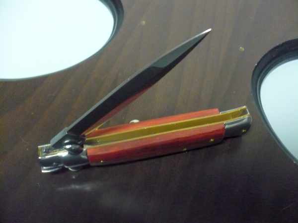 Frank Beltrame italian stiletto - 23 cm legno rosso - lama dagger- modello FB 23/83D - 2