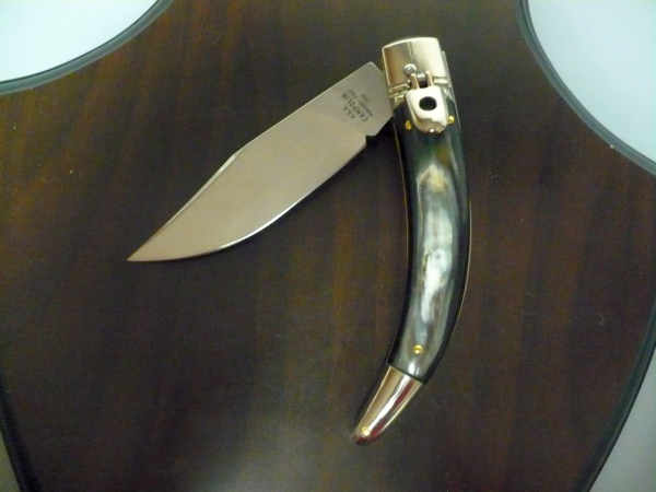 Campolin, coltello a scatto , diana leverlock -21,50 cm- corno di  bufalo brasiliano, switchblade - brazilian buffalo -2