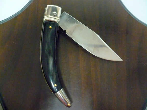 Campolin, coltello a scatto , diana leverlock -21,50 cm- corno di  bufalo brasiliano, switchblade - brazilian buffalo -2