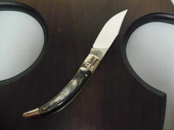 Campolin, coltello a scatto , diana leverlock -21,50 cm- corno di  bufalo brasiliano, switchblade - brazilian buffalo -2