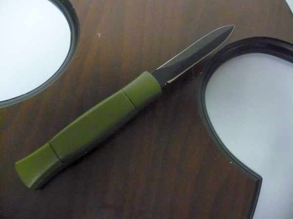 Italian stiletto frontale  coltellerie AKC Campolin - 20,50 cm - modello nato military, dagger teflonata nero