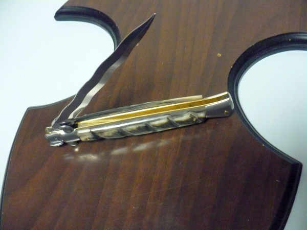 Frank Beltrame , italian stiletto - 28 cm , corno di ariete - lama kriss , modello FB 28/89K - 2