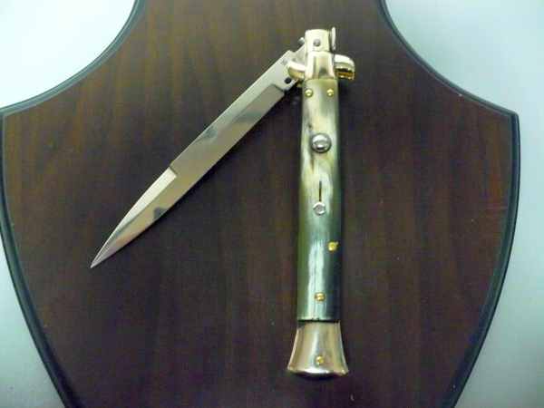 Picklock - Frank Beltrame - Italian stiletto -pugnale 28cm, lama baionetta- corno di bufalo brasiliano FB  P28/09 -2