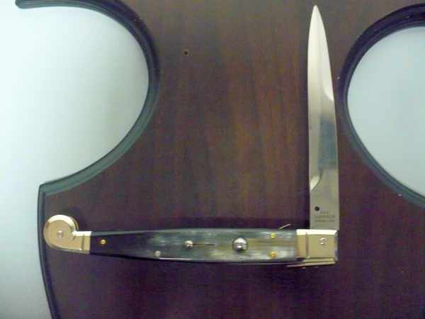 Siciliano,Picklock A.G.A. Campolin sicilian fighting - italian stiletto 30 cm - corno di bufalo brasiliano / brazilian buffalo horn - 2