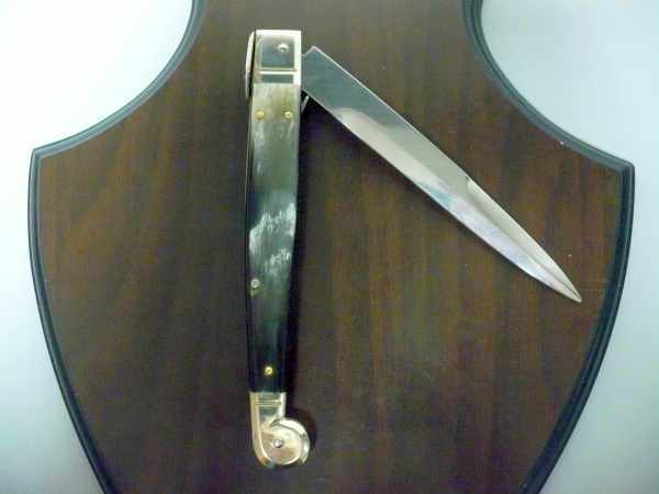 Siciliano,Picklock A.G.A. Campolin sicilian fighting - italian stiletto 30 cm - corno di bufalo brasiliano / brazilian buffalo horn - 2