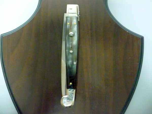 Siciliano,Picklock A.G.A. Campolin sicilian fighting - italian stiletto 30 cm - corno di bufalo brasiliano / brazilian buffalo horn - 2