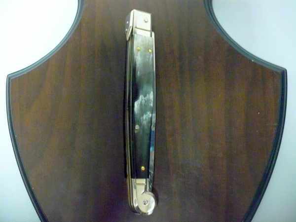 Siciliano,Picklock A.G.A. Campolin sicilian fighting - italian stiletto 30 cm - corno di bufalo brasiliano / brazilian buffalo horn - 2