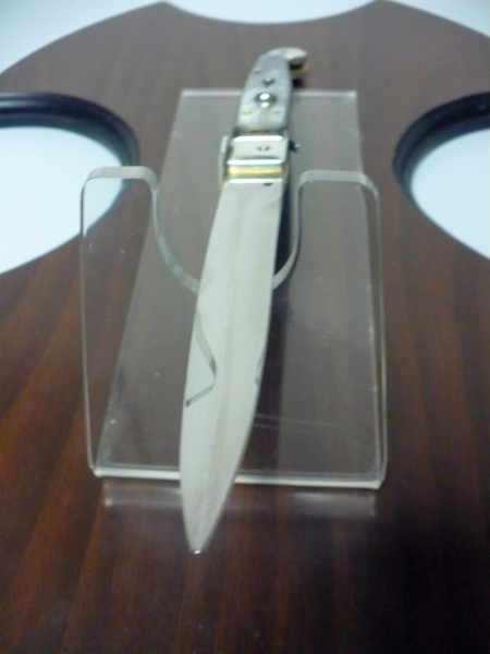 Siciliano,Picklock A.G.A. Campolin sicilian fighting - italian stiletto 30 cm - corno di bufalo brasiliano / brazilian buffalo horn - 2