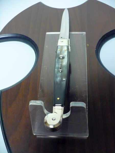Siciliano,Picklock A.G.A. Campolin sicilian fighting - italian stiletto 30 cm - corno di bufalo brasiliano / brazilian buffalo horn - 2
