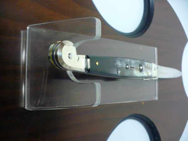 Siciliano,Picklock A.G.A. Campolin sicilian fighting - italian stiletto 30 cm - corno di bufalo brasiliano / brazilian buffalo horn - 2
