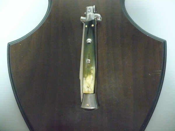 Frank Beltrame - italian stiletto, coltello a scatto, 28 cm -bufalo brasiliano, lama swedge FB 28/09Sw-2