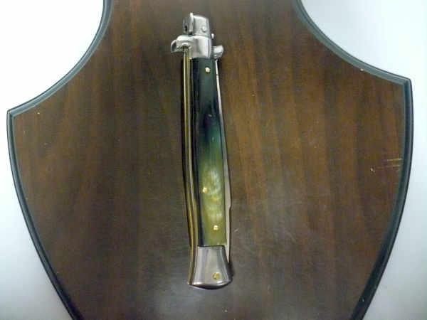 Frank Beltrame - italian stiletto, coltello a scatto, 28 cm -bufalo brasiliano, lama swedge FB 28/09Sw-2
