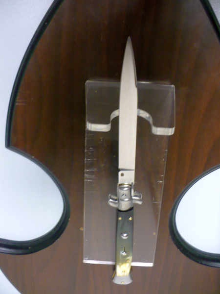 Frank Beltrame - italian stiletto, coltello a scatto, 28 cm -bufalo brasiliano, lama swedge FB 28/09Sw-2