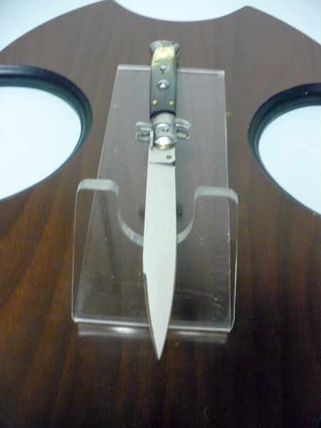Frank Beltrame - italian stiletto, coltello a scatto, 28 cm -bufalo brasiliano, lama swedge FB 28/09Sw-2
