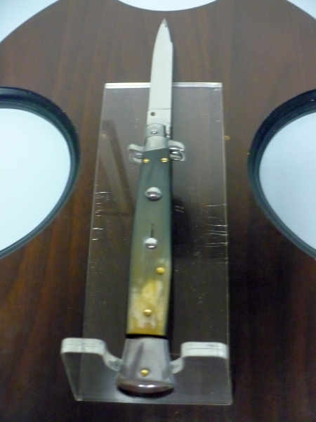 Frank Beltrame - italian stiletto, coltello a scatto, 28 cm -bufalo brasiliano, lama swedge FB 28/09Sw-2