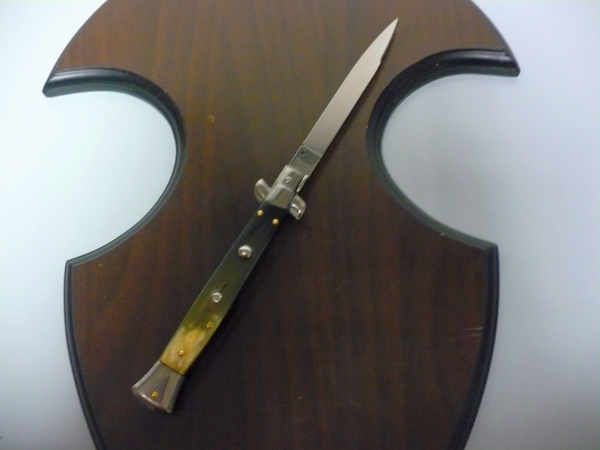 Frank Beltrame - italian stiletto, coltello a scatto, 28 cm -bufalo brasiliano, lama swedge FB 28/09Sw-2