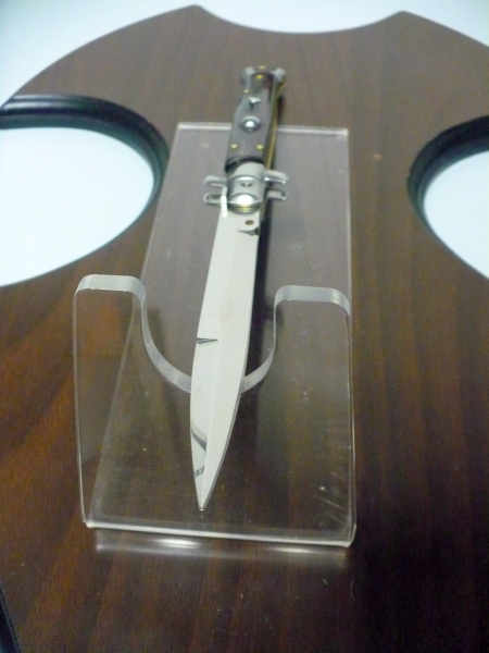 Frank Beltrame , italian stiletto , pugnale - 28 cm , corno di bufalo scuro, lama baionetta, modello FB 28/58B- 20