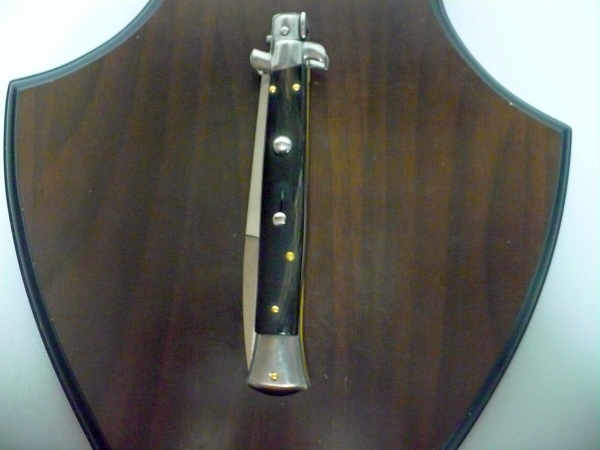 Frank Beltrame , italian stiletto , pugnale - 28 cm , corno di bufalo scuro, lama baionetta, modello FB 28/58B- 20