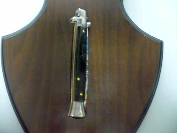 Frank Beltrame , italian stiletto , pugnale - 28 cm , corno di bufalo scuro, lama baionetta, modello FB 28/58B- 20
