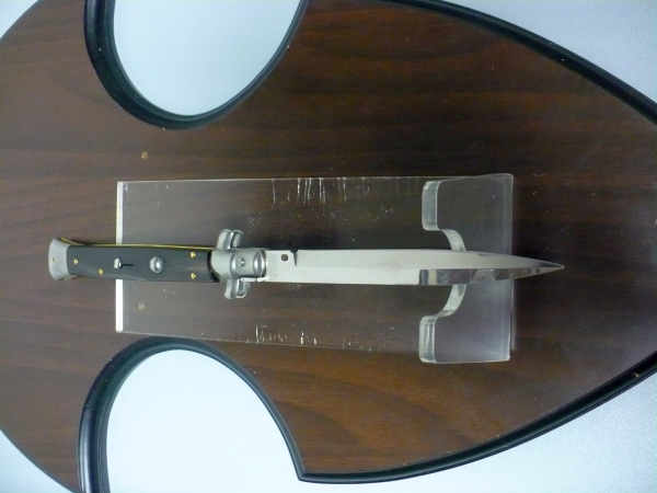 Frank Beltrame , italian stiletto , pugnale - 28 cm , corno di bufalo scuro, lama baionetta, modello FB 28/58B- 20