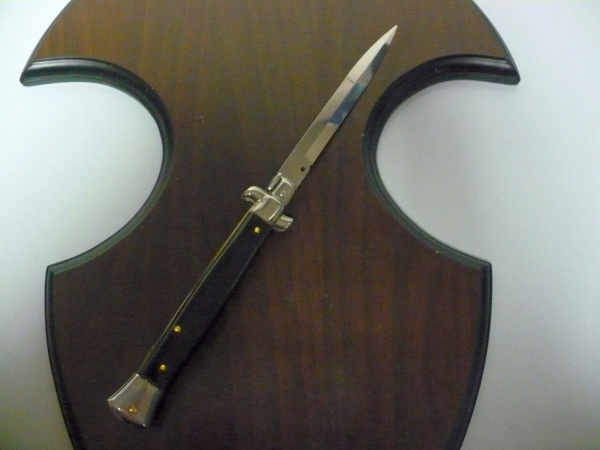 Frank Beltrame , italian stiletto , pugnale - 28 cm , corno di bufalo scuro, lama baionetta, modello FB 28/58B- 20