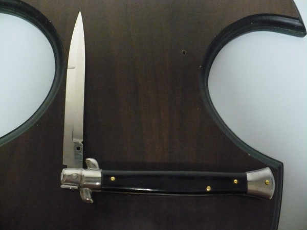 Frank Beltrame , italian stiletto , pugnale - 28 cm , corno di bufalo scuro, lama baionetta, modello FB 28/58B- 20