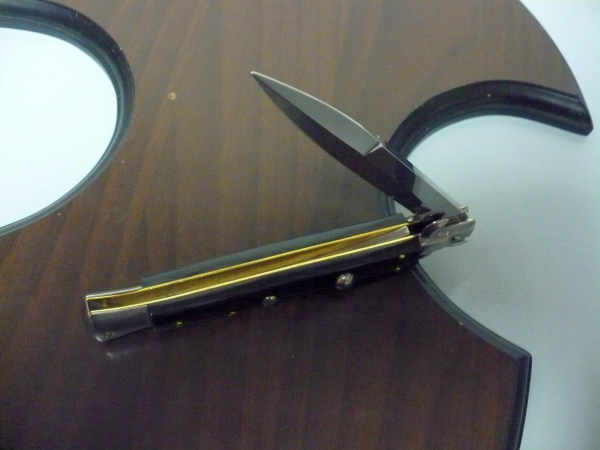 Frank Beltrame , italian stiletto , pugnale - 28 cm , corno di bufalo scuro, lama baionetta, modello FB 28/58B- 20