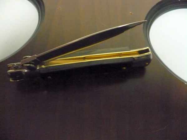 Frank Beltrame , italian stiletto , pugnale - 23 cm , corno di bufalo scuro,lama dagger , modello FB 23/58D -20