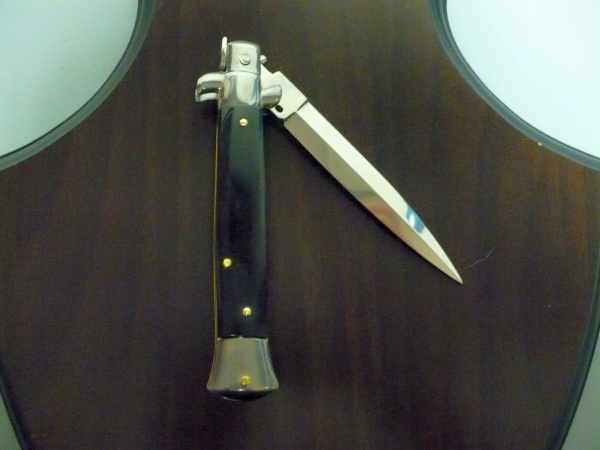 Frank Beltrame , italian stiletto , pugnale - 23 cm , corno di bufalo scuro,lama dagger , modello FB 23/58D -20