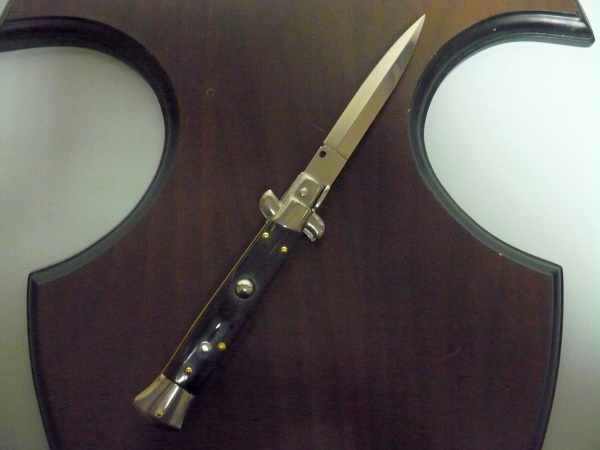 Frank Beltrame , italian stiletto , pugnale - 23 cm , corno di bufalo scuro,lama dagger , modello FB 23/58D -20