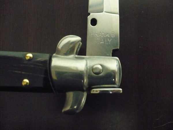 Frank Beltrame , italian stiletto , pugnale - 23 cm , corno di bufalo scuro,lama dagger , modello FB 23/58D -20