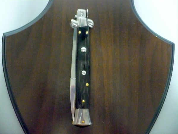 Frank Beltrame , italian stiletto , pugnale - 28 cm , corno di bufalo scuro, baionetta, modello FB 28/58B -21
