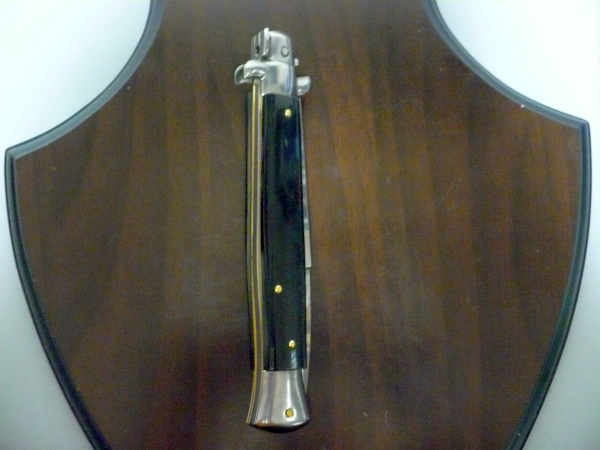 Frank Beltrame , italian stiletto , pugnale - 28 cm , corno di bufalo scuro, baionetta, modello FB 28/58B -21