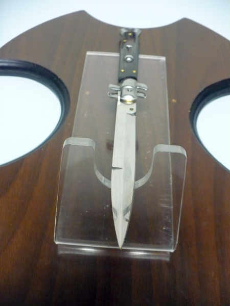 Frank Beltrame , italian stiletto , pugnale - 28 cm , corno di bufalo scuro, baionetta, modello FB 28/58B -21