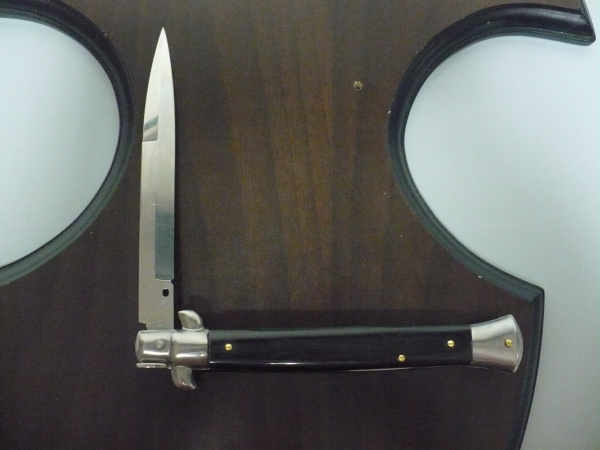 Frank Beltrame , italian stiletto , pugnale - 28 cm , corno di bufalo scuro, baionetta, modello FB 28/58B -21