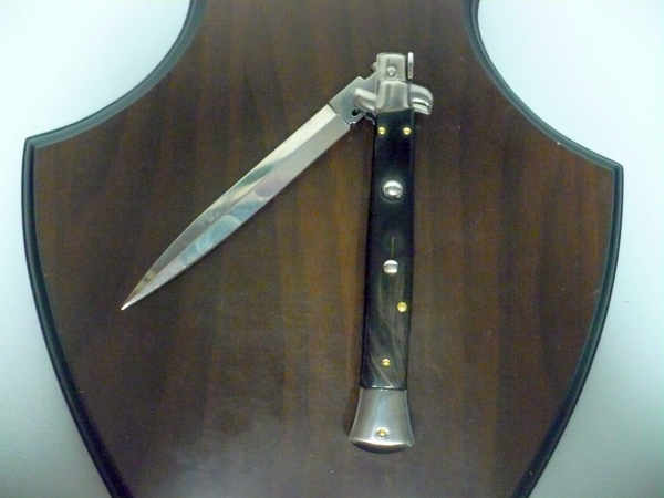 Frank Beltrame , italian stiletto , pugnale - 28 cm , corno di bufalo scuro, dagger , modello FB 28/58D - 22