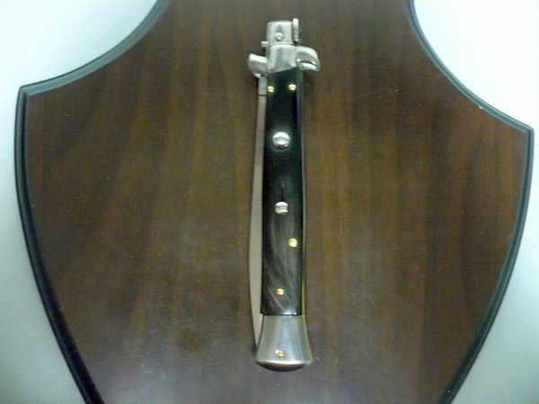 Frank Beltrame , italian stiletto , pugnale - 28 cm , corno di bufalo scuro, dagger , modello FB 28/58D - 22