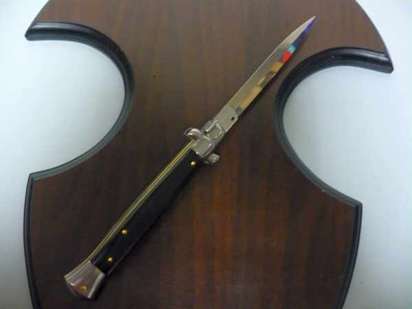 Frank Beltrame , italian stiletto , pugnale - 28 cm , corno di bufalo scuro, dagger , modello FB 28/58D - 22