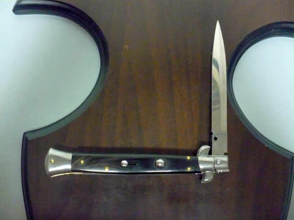 Frank Beltrame , italian stiletto , pugnale - 28 cm , corno di bufalo scuro, dagger , modello FB 28/58D - 22