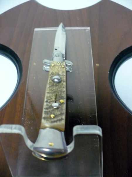 Frank Beltrame , italian stiletto - 23 cm , corno di ariete - lama baionetta , modello FB 23/63B - 2