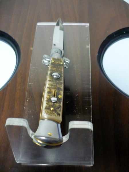 Frank Beltrame , italian stiletto - 23 cm , corno di ariete - lama baionetta , modello FB 23/63B - 7
